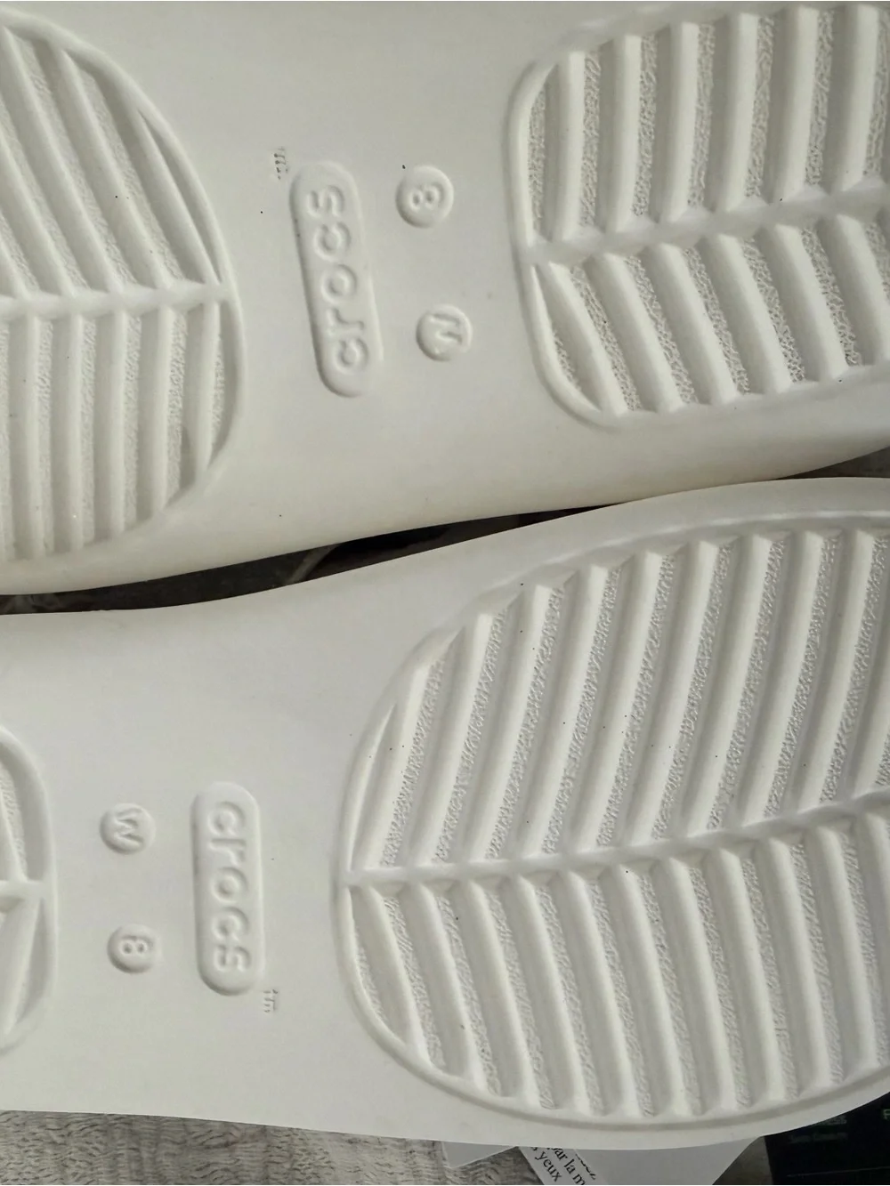 CROCS Metallic Silver Slide Sandals with White Sole